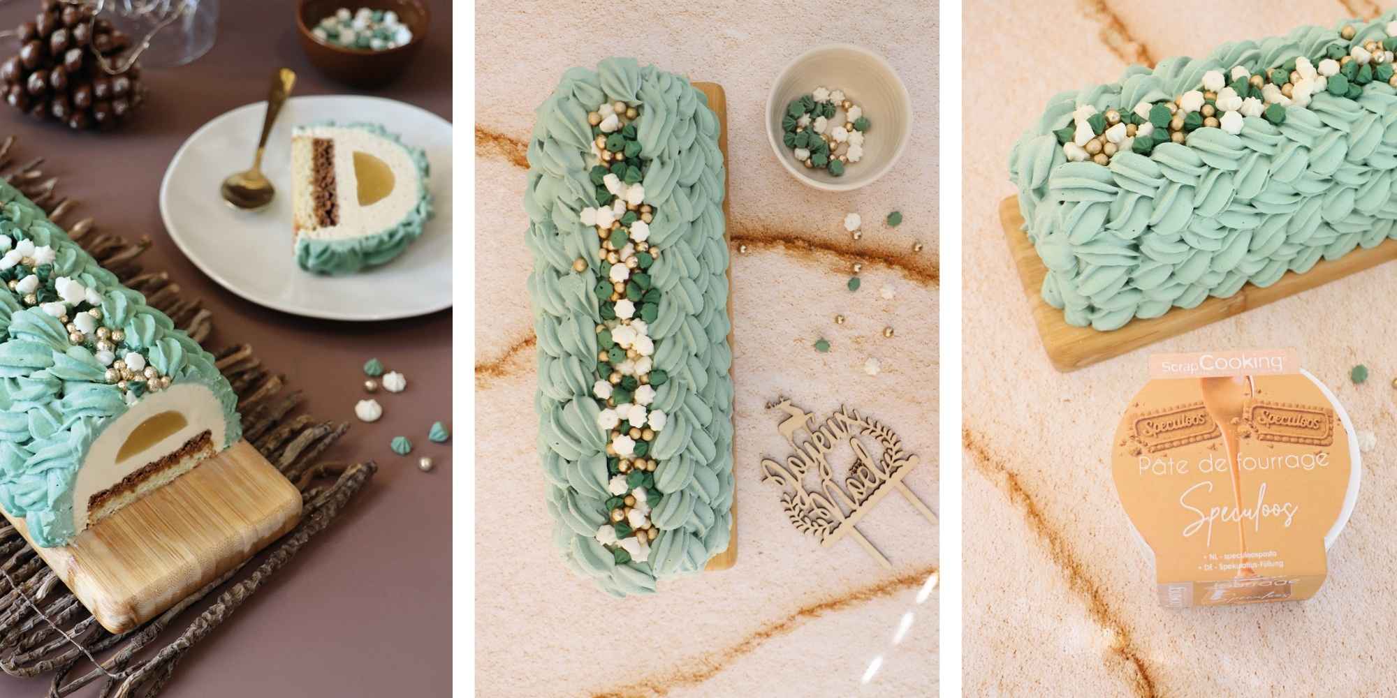 Recette Bûche poire mascarpone et spéculoos - ScrapCooking®